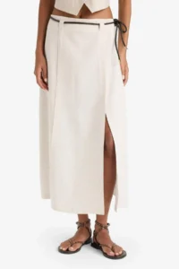 DeFacto Regular Fit High Waist Midi Skirt - Image 4