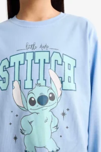 DeFacto Girl's Disney Lilo & Stitch Pajama Set Long Sleeve Top Long Bottom - Image 5