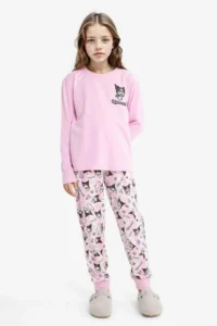 DeFacto Girl's Kuromi Pajama Set Long Sleeve Top Long Bottom - Image 2
