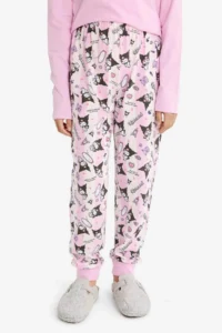 DeFacto Girl's Kuromi Pajama Set Long Sleeve Top Long Bottom - Image 3