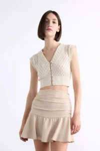 DeFacto Linen with flywheel Mini Shorts Skirt - Image 3