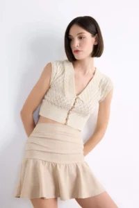 DeFacto Linen with flywheel Mini Shorts Skirt - Image 4