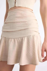 DeFacto Linen with flywheel Mini Shorts Skirt - Image 7