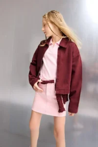 DeFacto School Gabardine Zippered Crop Jacket Girls - Image 2