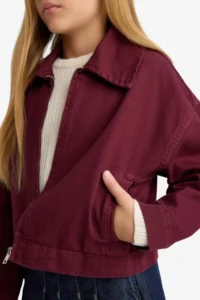 DeFacto School Gabardine Zippered Crop Jacket Girls - Image 7
