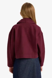 DeFacto School Gabardine Zippered Crop Jacket Girls - Image 8