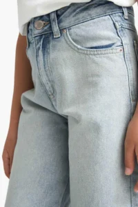 DeFacto 90's Wide Leg Wide Leg School Jean Trousers Girls - Image 5