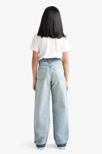 DeFacto 90's Wide Leg Wide Leg School Jean Trousers Girls - Image 6