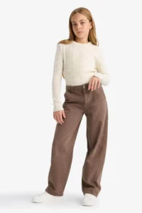 DeFacto Balloon Fit Oval Leg Gabardine School Trousers Girls