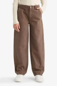 DeFacto Balloon Fit Oval Leg Gabardine School Trousers Girls - Image 4