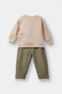 DeFacto Set of 2 Velvet Printed Sweatshirts Trousers for Baby Boy 25WN - Image 4