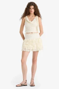 DeFacto Normal Waist Lace Mini Skirt - Image 3