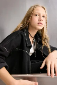 DeFacto Cotton Zipper Denim Jacket Girls 25AU - Image 3