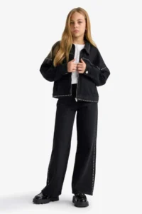 DeFacto Cotton Zipper Denim Jacket Girls 25AU - Image 5