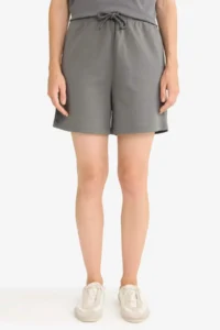 DeFacto Beli Laced Basic Plain Bermuda Shorts - Image 4