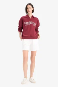 DeFacto Beli Laced Basic Plain Bermuda Shorts