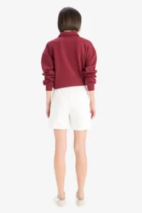 DeFacto Beli Laced Basic Plain Bermuda Shorts - Image 6