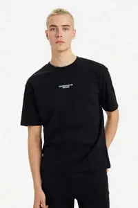 DeFacto 100% Cotton Boxy Fit Printed T-Shirt - Image 3