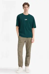 DeFacto 100% Cotton Boxy Fit Printed T-Shirt - Image 2
