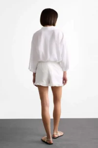 DeFacto tied up White Mini Shorts Skirt - Image 7