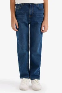 DeFacto Straight Fit Straight Leg Jean Trousers Boy (26 SM) - Image 3