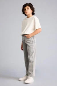 DeFacto Wide Leg Straight Leg Jean Trousers Boy - Image 2