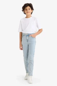 DeFacto Slim Fit Straight Leg Jean Trousers Boy - Image 2