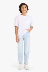 DeFacto Straight Fit Straight Leg Jean Trousers Boy