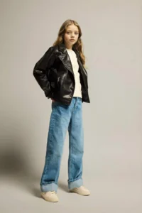 DeFacto Faux Leather Jacket Girls' - Image 2
