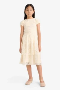 DeFacto Elastic Waist Lace Skirt Girls' - Image 4