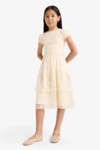 DeFacto Elastic Waist Lace Skirt Girls' - Image 5