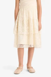 DeFacto Elastic Waist Lace Skirt Girls' - Image 6