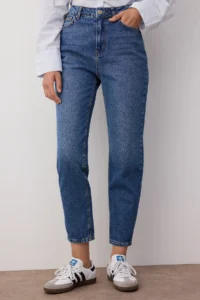 TRENDYOLMİLLA Light Blue High Waist Mom 100% Cotton Non-Stretch jeans - Image 4