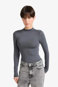 DeFacto Half Turtleneck Long Sleeve Snap-On Body