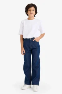 DeFacto Wide Leg Straight Leg Jean Trousers Boy - Image 2