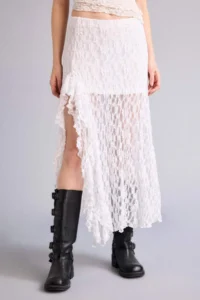 DeFacto A Cut High Waist Lace Maxi Skirt - Image 3