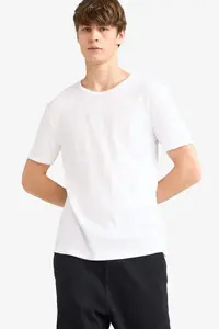DeFacto Slim Fit Crew Neck Ribbed Short Sleeve T-Shirt - Image 3