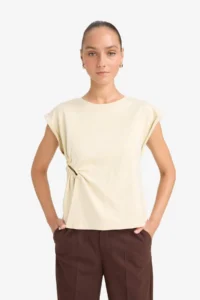 DeFacto 100% Cotton Crew Neck T-Shirt