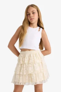 DeFacto Ruffle Detailed Layered Skirt Girls' - Image 3