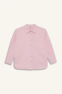 DeFacto Girls' 2-Piece Set School Oxford Long Sleeve Shirt T-Shirt - Image 3