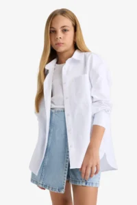 DeFacto Set of 2 School Oxford Long Sleeve Shirt T-Shirt Girls - Image 3