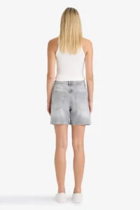 DeFacto 100% Cotton High Waist Jean Bermuda Shorts - Image 6