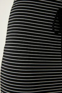 Happiness İstanbul Women's Black Striped Slit Saran Knitted Skirt - Image 6