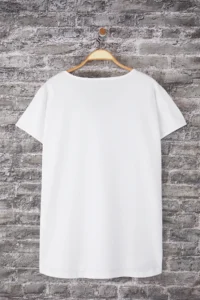 Trendyol Curve White V-neck LONG Size Plus Size T-Shirt - Image 8