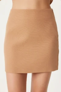 Happiness İstanbul Women Biscuit Mini Weaving Skirt - Image 5