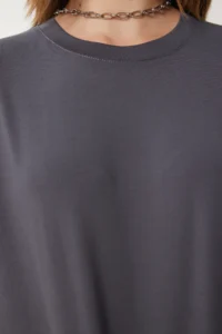 Happiness İstanbul Women's Smoked Oversize Knitted T-Shirt Trousers Set - Image 4
