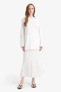DeFacto A Cut Lace Midi Skirt - Image 3