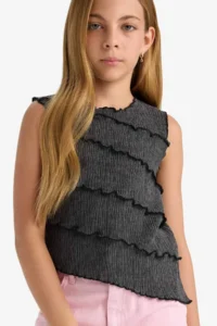 DeFacto Crepe Sleeveless Blouse Girls'
