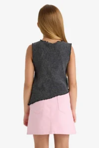 DeFacto Crepe Sleeveless Blouse Girls' - Image 6