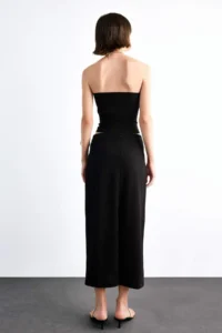 DeFacto Fitted Twill Midi Skirt - Image 4